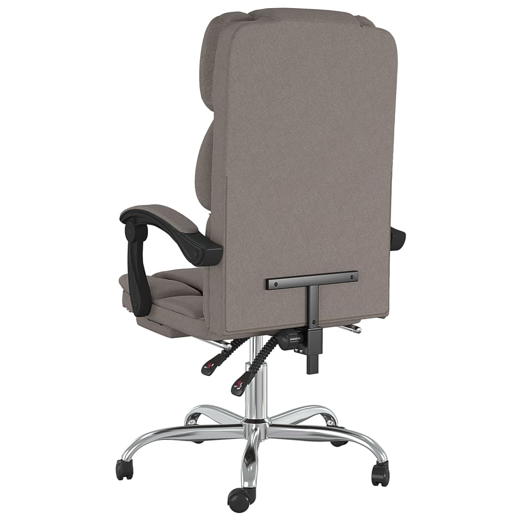 Office Chair with Reclining Function Taupe Fabric