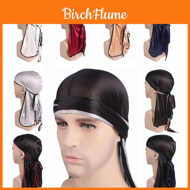 Lussuoso Cappello Bandana in Raso Unisex con Durag Setoso Traspirante a Coda Lunga