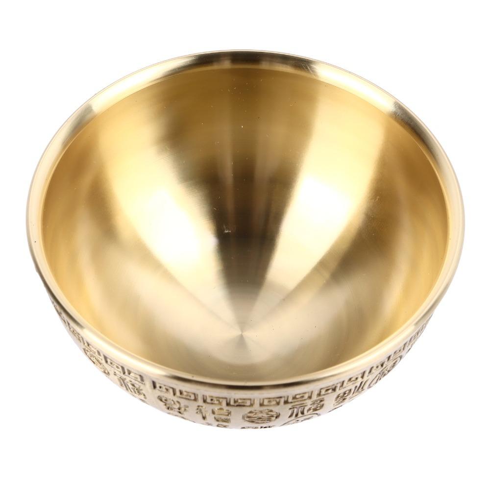 3.3-Inch Diameter Buddhist Offering Bowl Brass Blessing Bowl For Office Decor