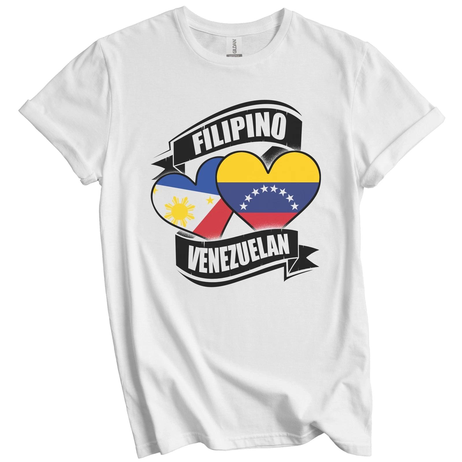 Filipino Venezuelan Hearts Philippines Venezuela Flags T-Shirt S