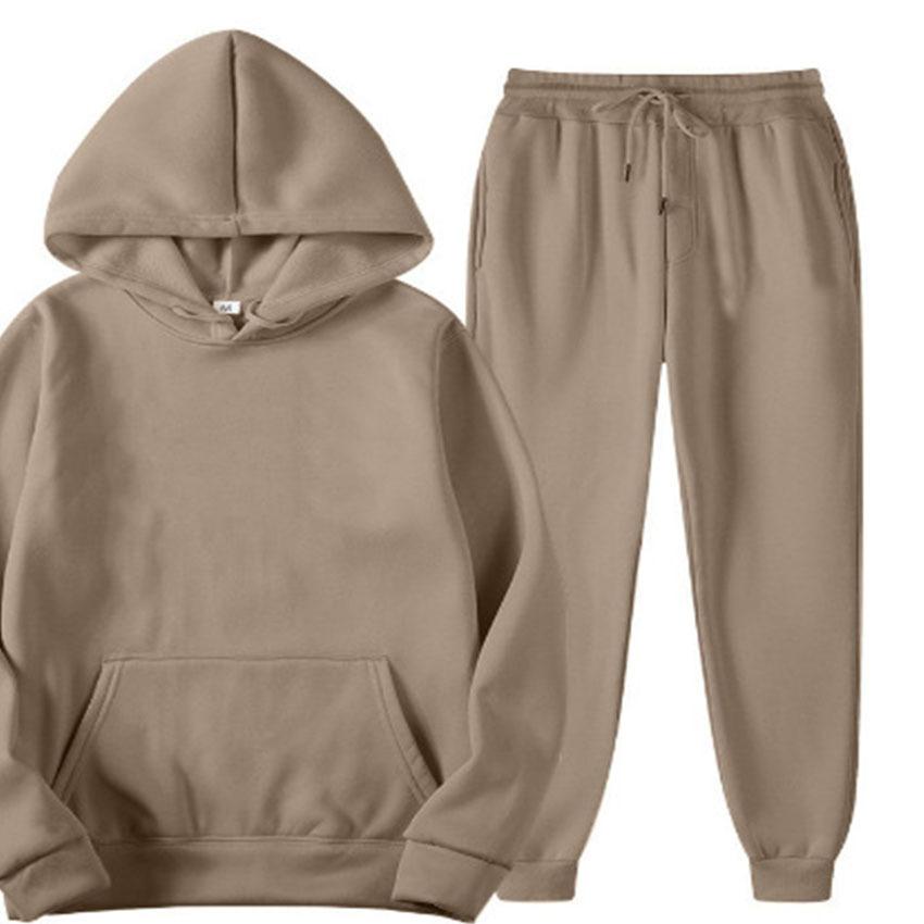Männer Einfarbig Mit Kapuze Pullover Sets Herbst Winter Fleece Hoodie Zwei Stück Anzug Plus Größe männer Sportswear Hose trainingsanzug