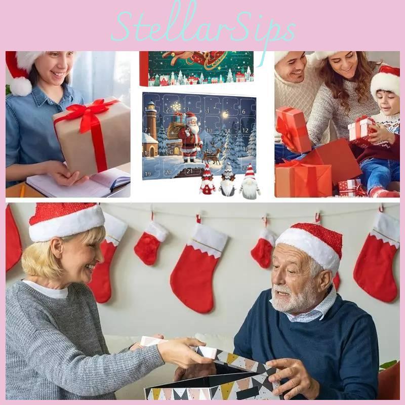 Adorable Christmas Gnome Countdown Advent Calendar Blind Box Toy Set For