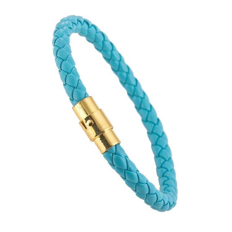 Bangle Leather Unisex Bracelets Gift Wristband Trendy Jewelry Men Women Braided Alloy Button For Loves  Jewelry Accessory