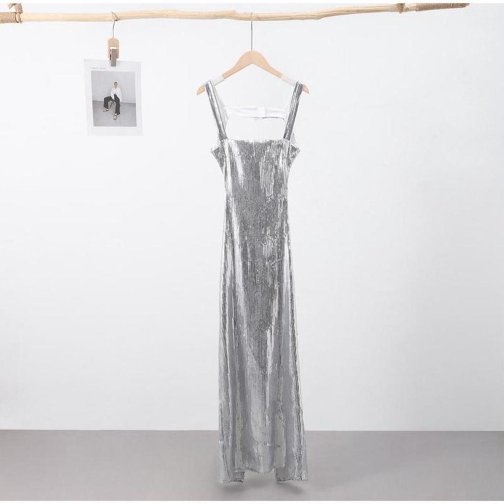 Vestidos de fiesta femeninos con espalda descubierta, sin mangas, con tirantes y purpurina, ajustados a la cadera para primavera y verano, vestido de noche