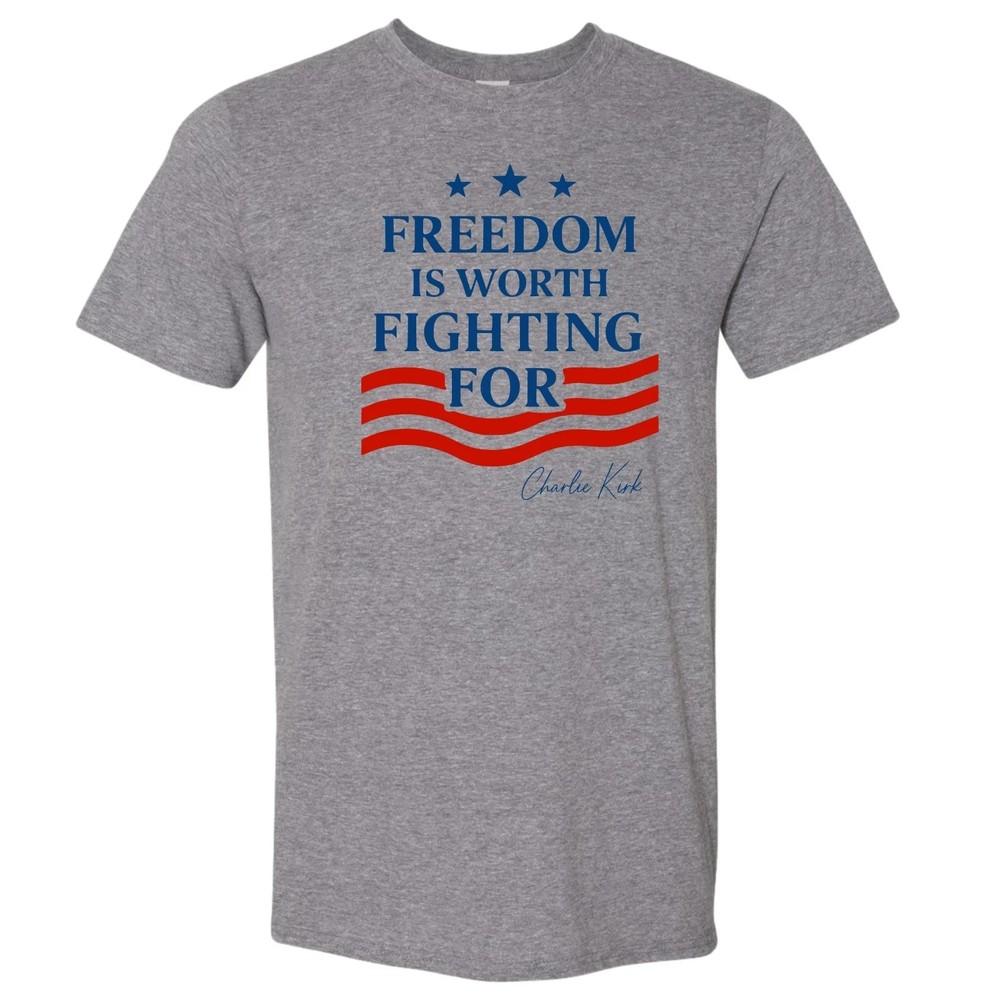 Charlie Kirk Quote Freedom Is Worth Fighting For T-shirt Cotton Full Size S-5XL Unisex T-Shirt XL