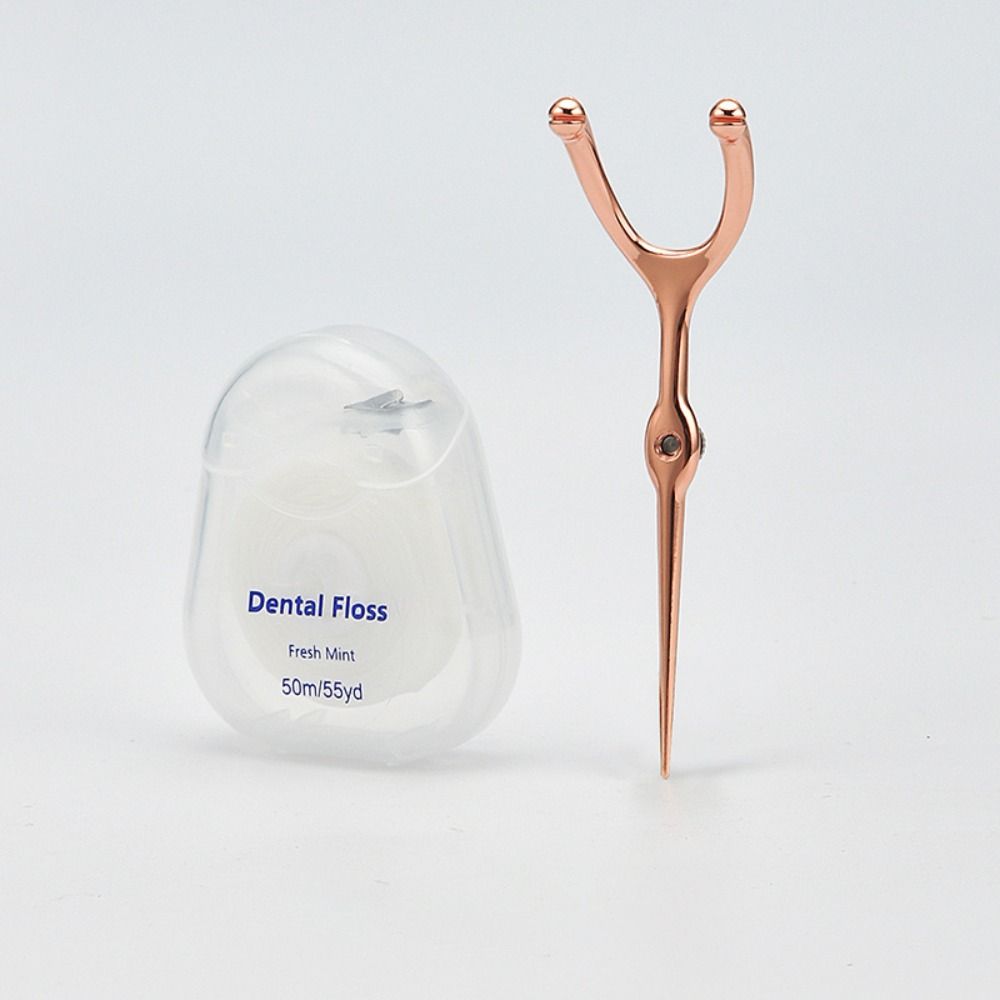 

Портативная ручка для зубной нити 50 м Инструменты для чистки полости рта Очиститель зубов Держатель для зубной нити Бытовой style 3