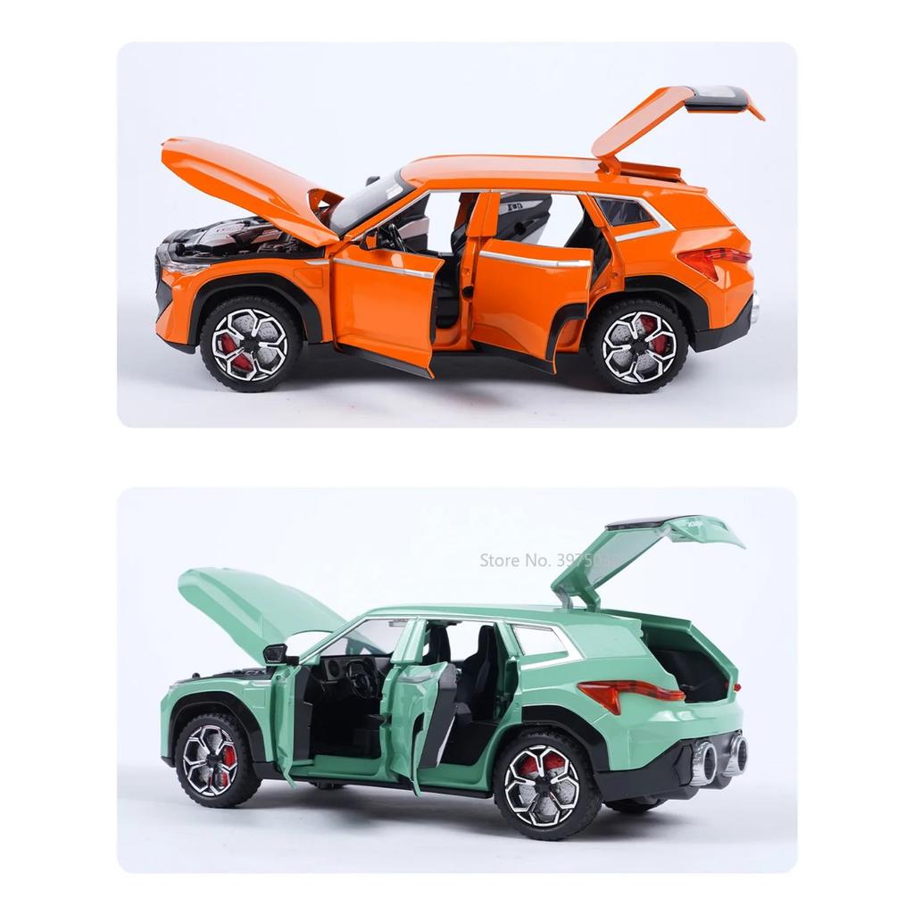 1/24 Scale BMW XM SUV Alloy Diecast Car Model Toy Simulation Off-Road Vehicles with Sound Light Spray Collection Toys for Kids Gifts