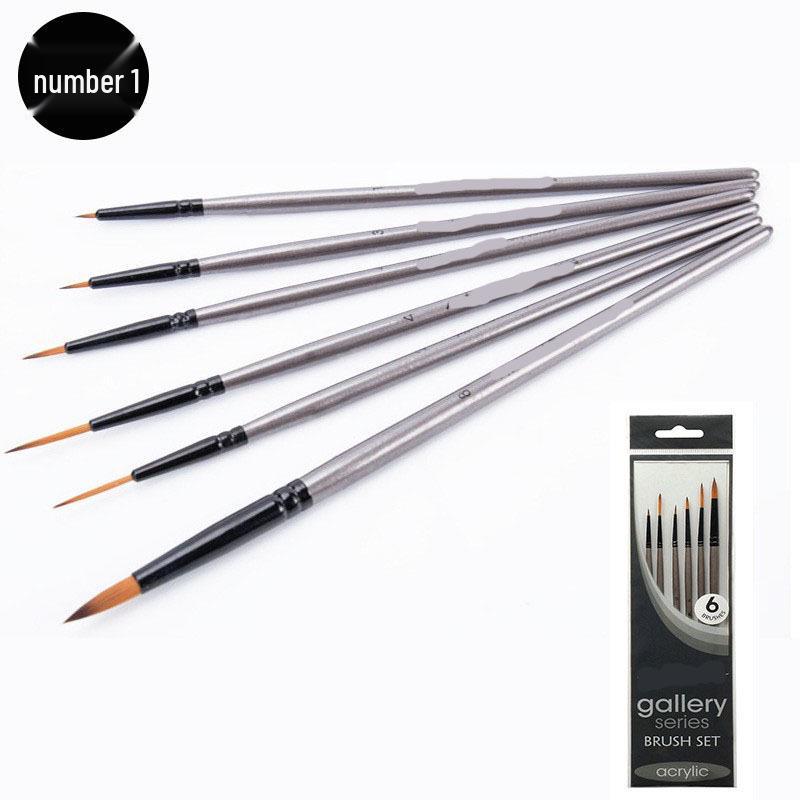 Acrylic & Watercolor Brush Set: Nylon Liners, Fan, & Outlining Brushes