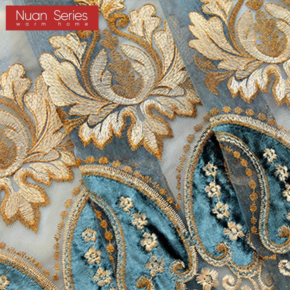 1PC Nuan Series 10-20% Blackout European High-end Embroidered Sheer Curtain for Living Room Bedroom Home Decor