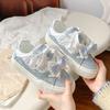 Board shoes women's new bow platform white shoes versatile niche shoes bread shoes