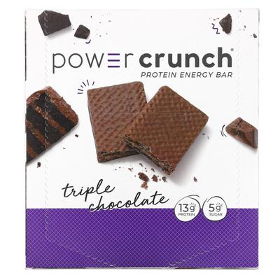 Power Crunch Protein Energy Bar, Triple Chocolate, 12 Bars, 40 G (1.4 Oz) Each