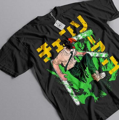 T-shirt anime chainsaw man, denji, démon tronçonneuse, power, lot makima