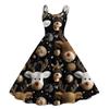 Women's Fashion Casual Christmas Print Sexy Off-the-shoulder Punk Retro Dress