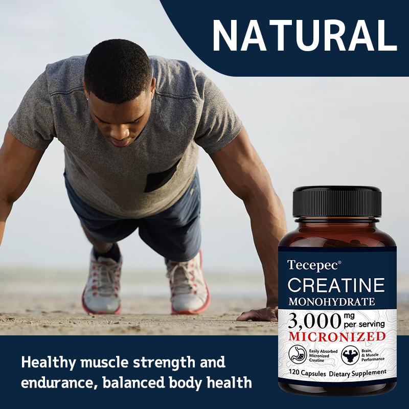 Creatine Monohydrate Dietary Supplement, 3000 Mg Per Serving, 120 Capsules Per Bottle