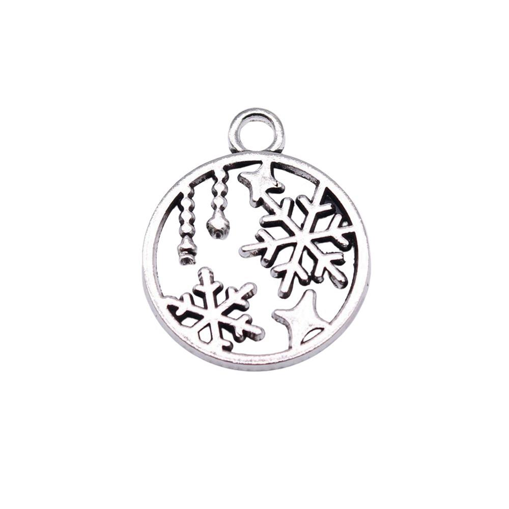 Snowmen Charms Snowflake Pendants For Winter Christmas Themed Jewelry