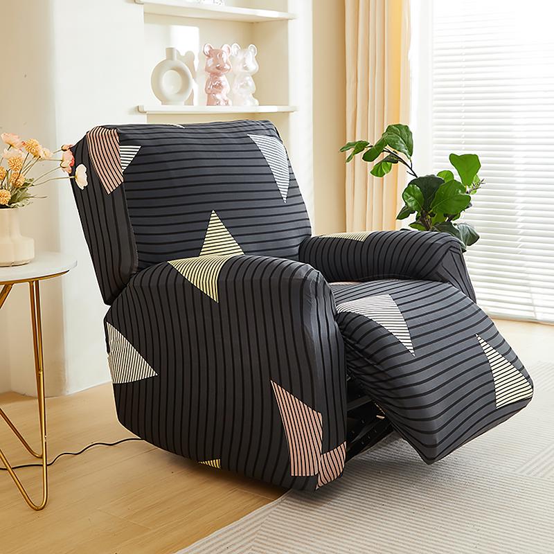 Recliner Chair Cover 4-Pieces, Stretch Sofa Slipcover 1 Seater Sofa Covers for Living Room Furniture Covers with Elastic Bottom