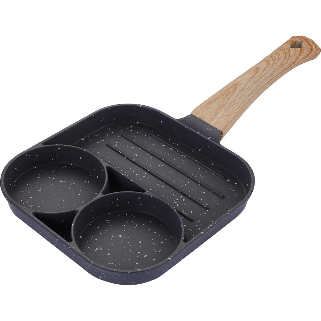 Maifanshi Four Hole Frying Pan Flat Bottomed Non Stick Steak Cooking Pots Egg Frying Pan Multifunctional Kitchens Accessories