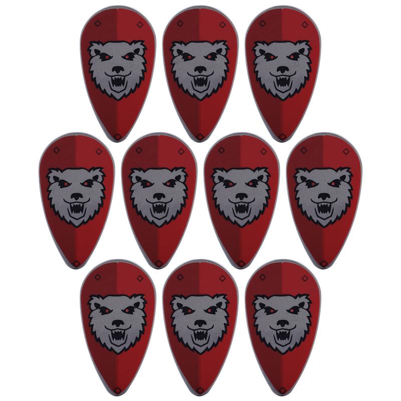 MOC Medieval Military Castle Weapon Roman Knight Helmet Shield Accessories Building Blocks Green Dragon Lion Crusader Bricks Toy