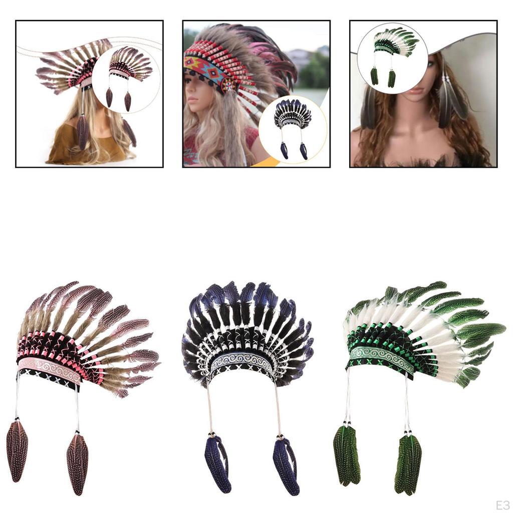Feather Headdress Accessories Headwear for Cosplay Dance Stage Show