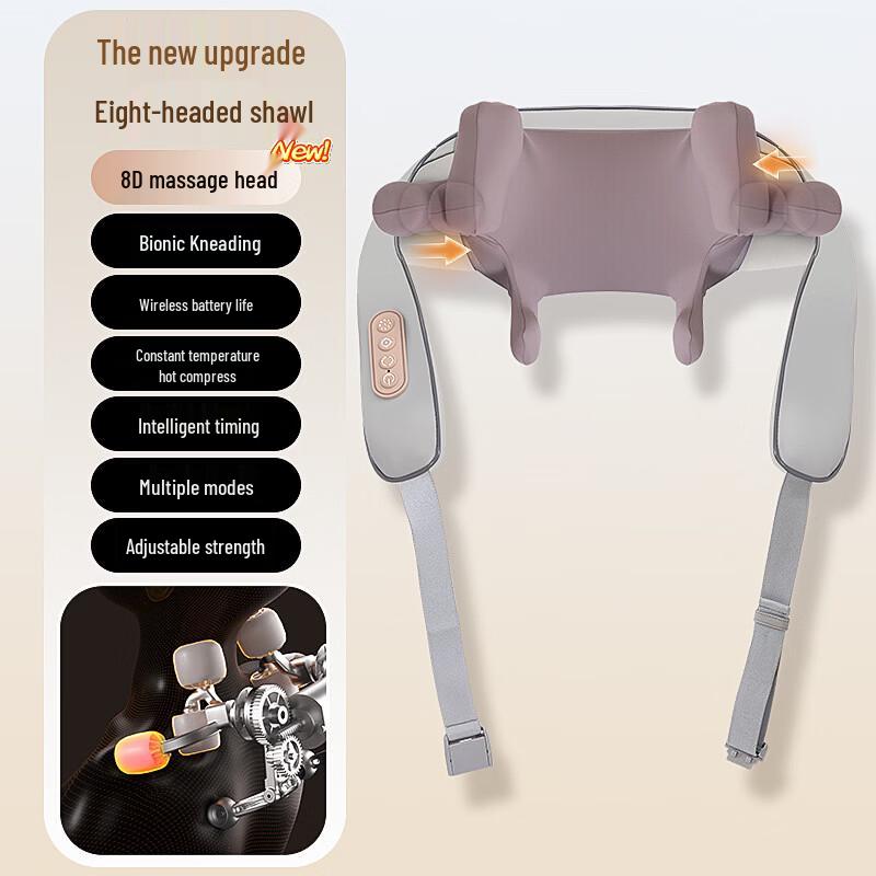LISM 8-Head Rechargeable Neck & Shoulder Massager