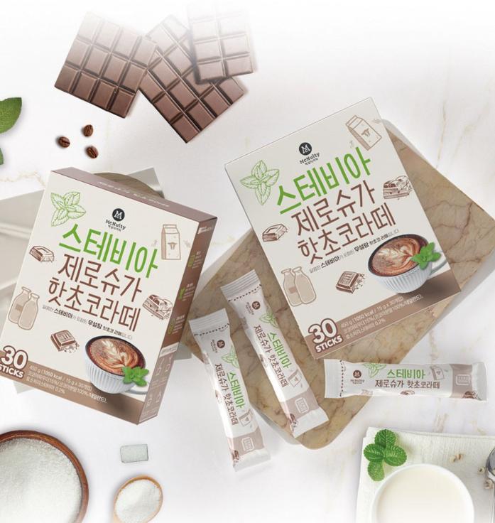 McNulty Coffee Stevia Zero Sugar Hot Choco Latte 30 Sticks Sugar-Free Instant Cocoa Drink