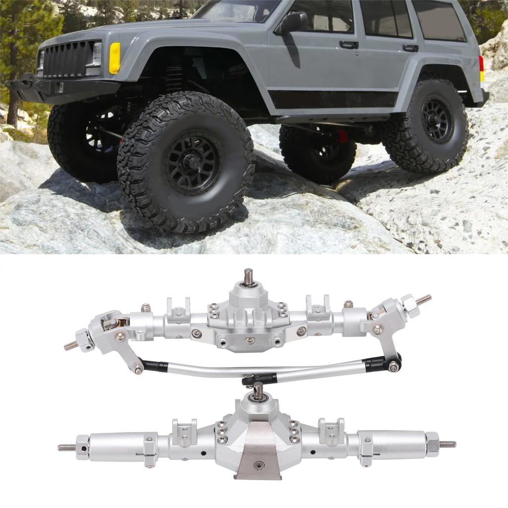 RC Front Rear Axles Complete Set Metal Assembly Kit Axle Drive Shaft for SCX10 II RC Crawler Car