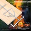 Holz-Lachsbrett mit Edelstahlhalter Holz-Fischbrett Fisch-Grillrost Verstellbares Grillbrett für Outdoor-Barbecue