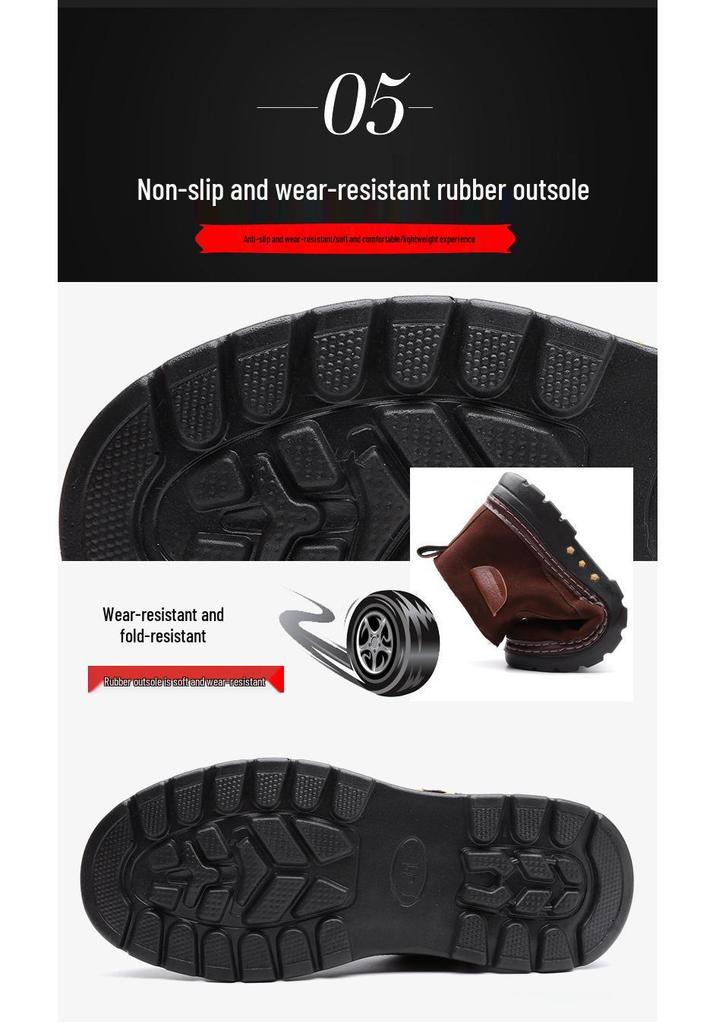 Men's Winter Fleece-Lined Snow Boots with Thick Sole, Non-Slip, Zipper, Cold Protection