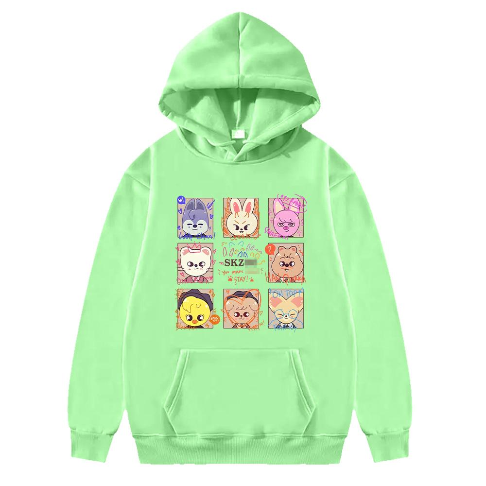 KPOP SKZ Hoodies NEW Album 5-Star Pullovers Women Men Autumn Winter Long Sleeve Sweatshirt Kawaii Cartoon Print Casual Y2K Hoody