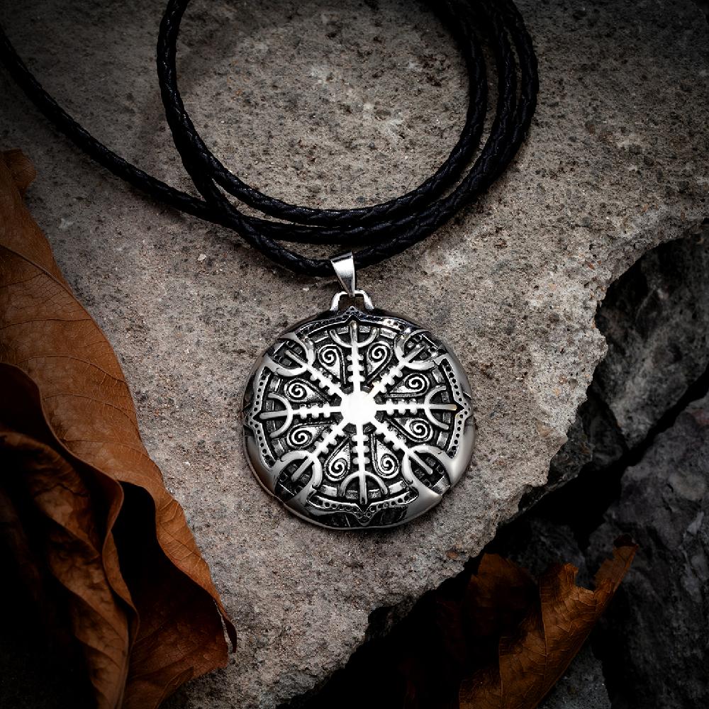 Never Fade Vikings Compass Necklaces Gold Color Stainless Steel Norse Rune Trident Pendant Vegvisir Amulet Vintage Jewelry Gifts