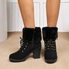 Fashion 2025 Best Seller Side Zipper Women's Boots Fashion Metal Decoration Office and Career New Turned-over Edge Plus Size Ankle Boots