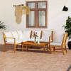 Day and Night - Day and Night Garden Furniture 5 Pcs Cream Cushions Solid Acacia Wood