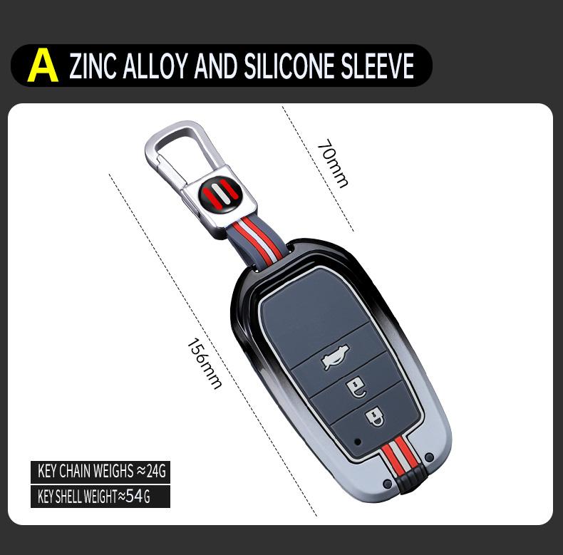 Zinc Alloy Car Key Cover Case For Toyota RAV4 Highland Coralla Hilux Fortuner Land Cruiser Camry Crown Keychain Accessories