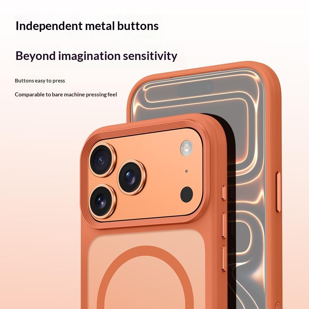 For iPhone 17 Pro Magnetic Phone Cover Skin Touch TPU + PC Shockproof Back Case Compatible with MagSafe