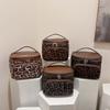 Leather Make Up Pouch Bag Large Capacity Pouch for Make Up Kit Leopard Print Cosmetic Bag  Girls