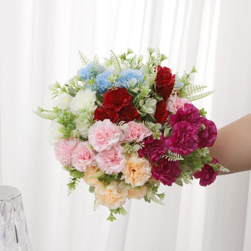 6 Heads Simulated Carnation Photography Props Wedding Fake Flower Wedding Decor