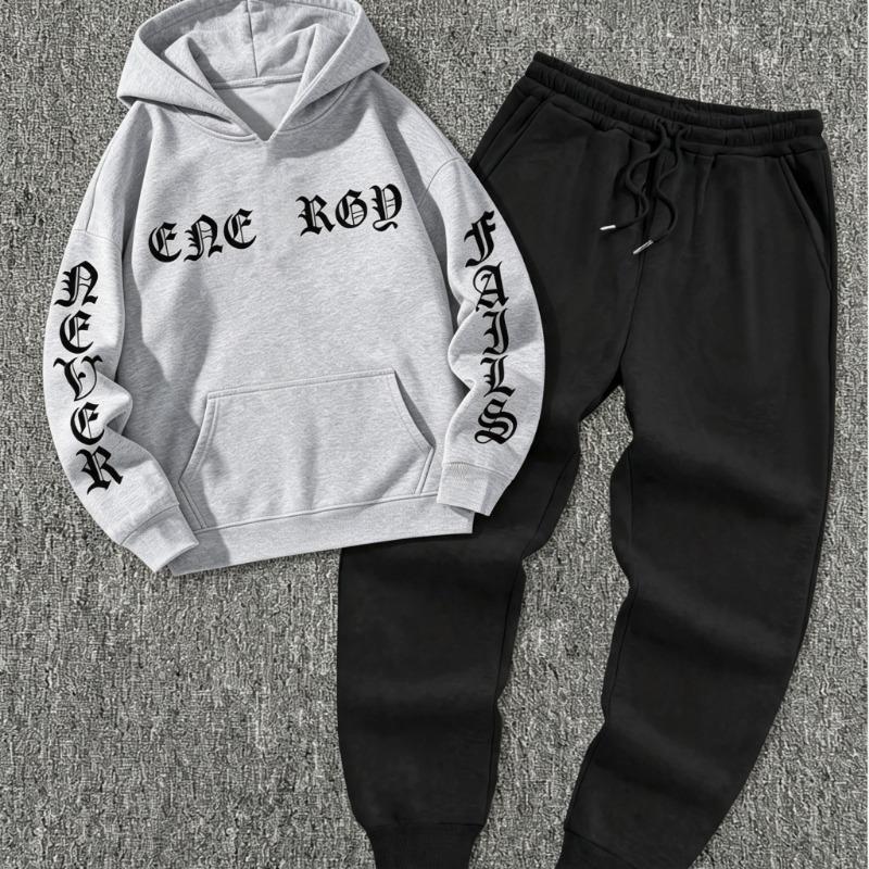 Completo sportivo da uomo per la corsa all'aperto primavera-autunno felpa con cappuccio outfit pantaloni lunghi comodi e versatili outfit Abbigliamento uomo