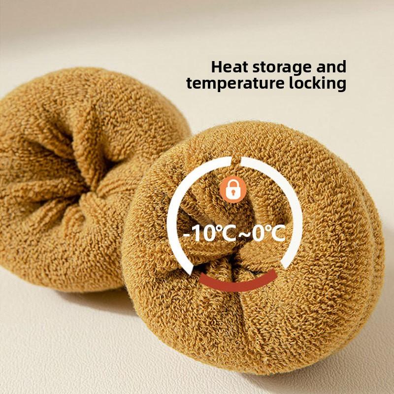 5 Pairs of Women's Autumn and Winter Solid Color Thick Warm Cashmere Hoop Socks