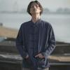 Men's Retro Chinese Style Linen Stand Collar Long Sleeve Shirt