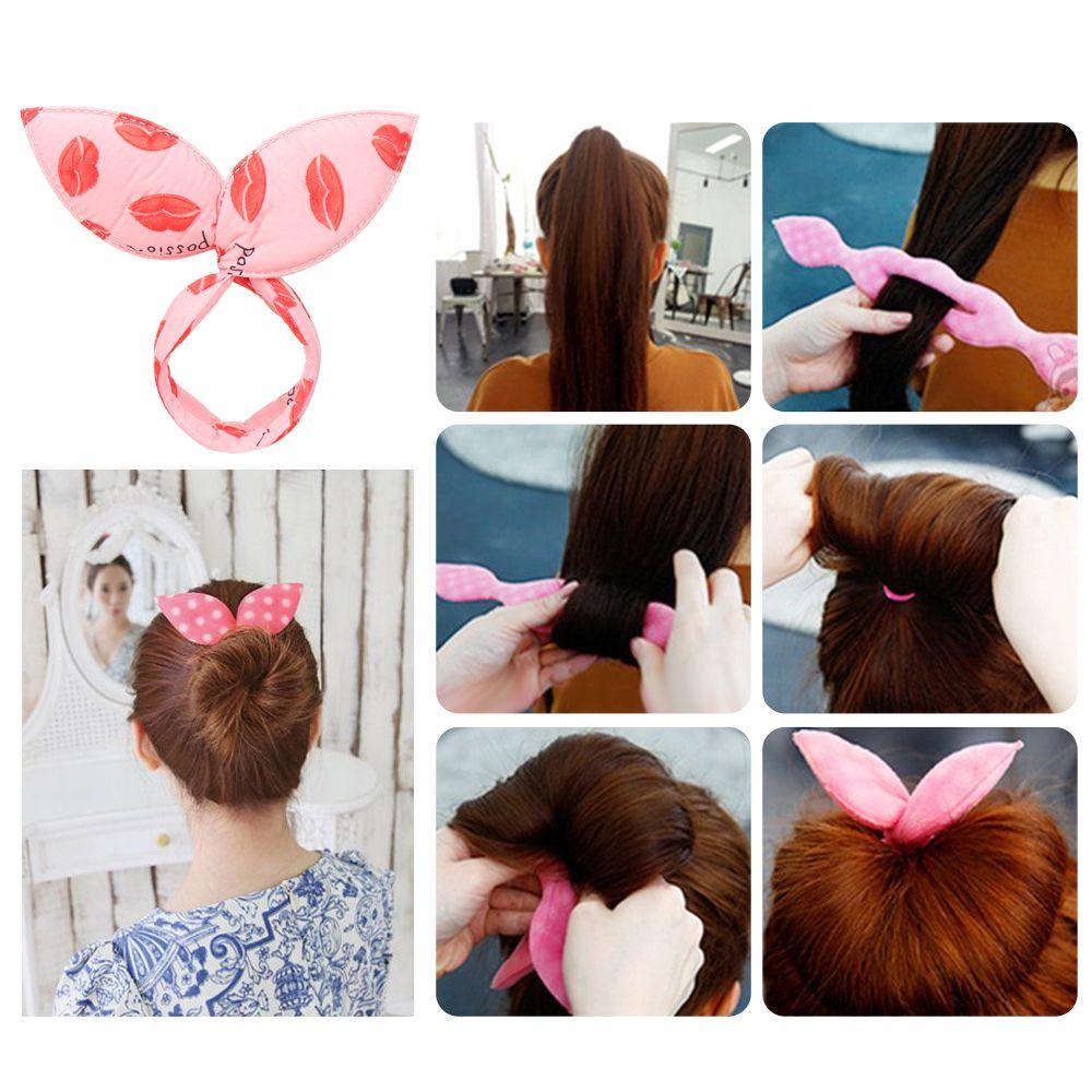 Hairstyle Ponytail Bun Cute Foam Bun Curler Curler Twist Maker Hair Styling Tools Rabbit Ears