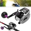 Solar Digital Display Fishing Reel Casting Wheel Rechargeable Single Rocker Sea FishingLeft Hand Wheel