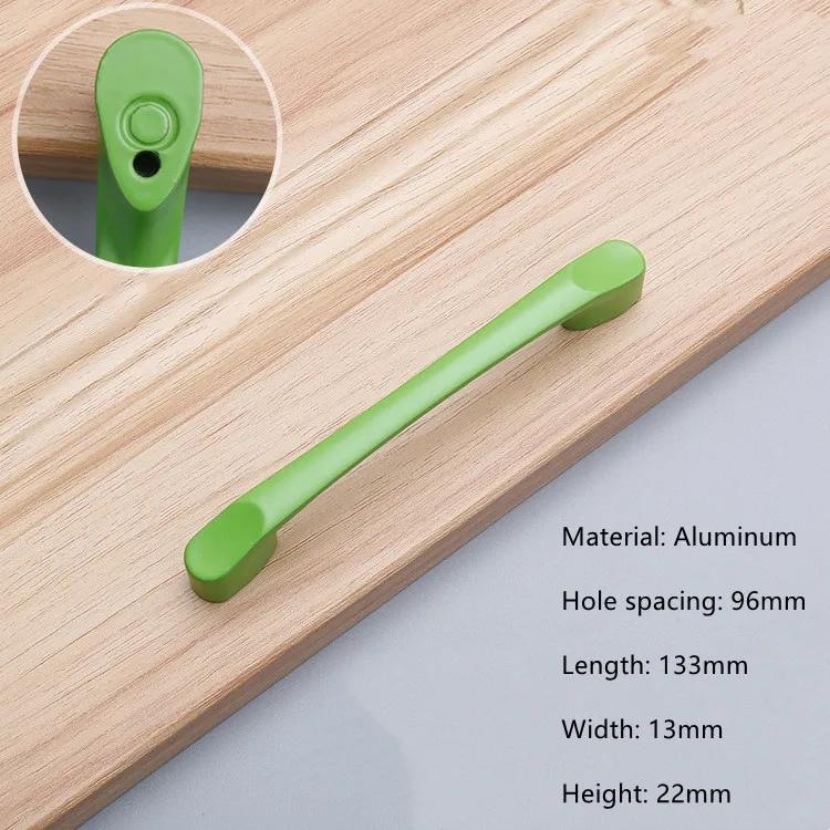 Modern Simple Aluminum Colorful Furniture Handles Children's Room Cabinet Door Handles Drawers Wardrobe Knobs Home Decoration