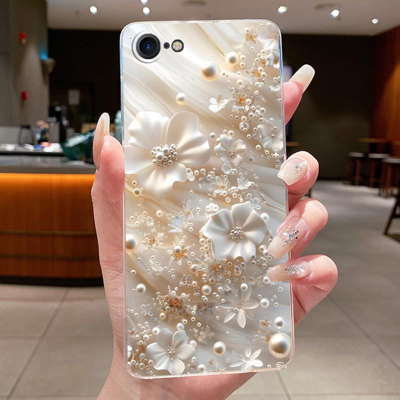 Flowers Case For iphone 7 8 Plus SE 2020 Capa Clear Soft Silicone Phone Covers For iphone 7plus 8+ Fundas Pattern Transparent