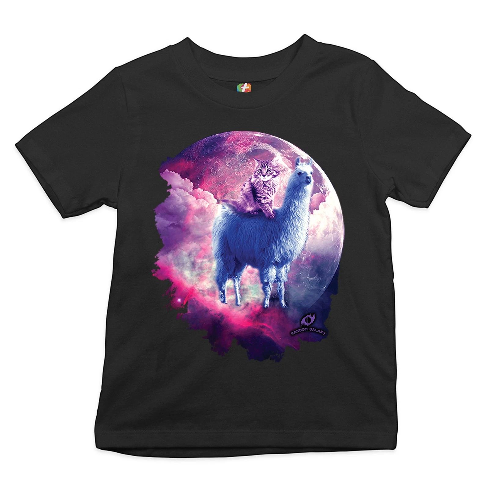 

Cat Riding a Llama in Space Youth kids boys T-Shirt Weird Galaxy Moon Creative Kids 150