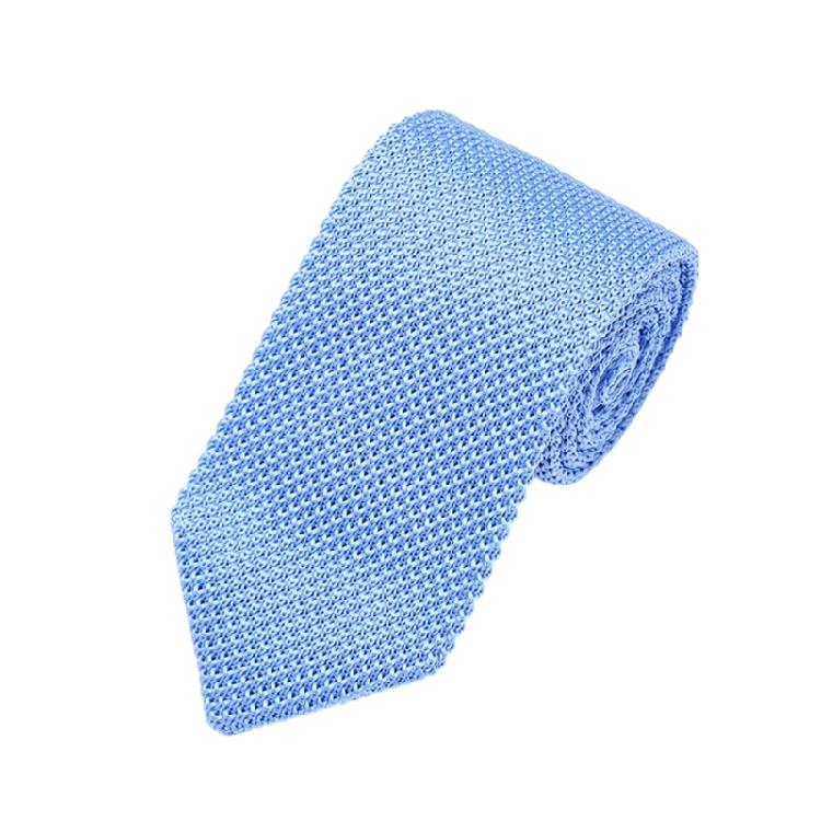Solid Color Necktie Flexible Knitted Tie Easy Maintenances Polyester Fabric Neckwear for Work Holiday Formal Event