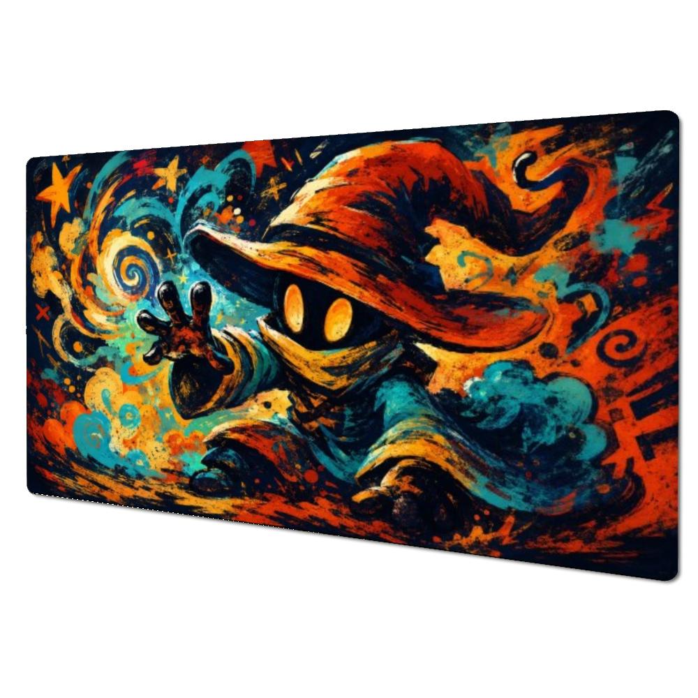 Vintage Swirl Graffiti Wizard Mage Large MTG Playmat TCG Battle Mat Anti-Slip Durable Stitched Edge Commander tapete magic mtg