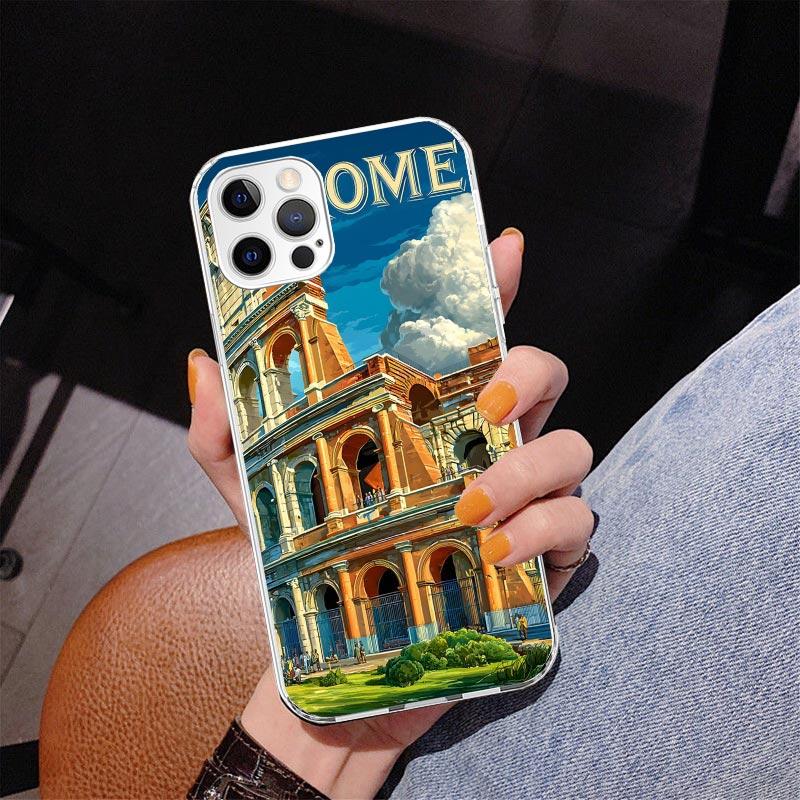 Roman Colosseum Phone Case For iPhone 17 Air 16 Pro Max 16E 15 + 14 Plus 11 12 13 Mini 7 8 SE Gift Print Cover Fundas