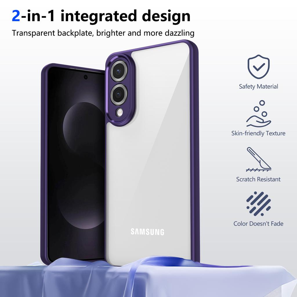 For Samsung Galaxy S25 Edge Case Matte Skin Touch Clear PC + TPU Shockproof Phone Back Cover