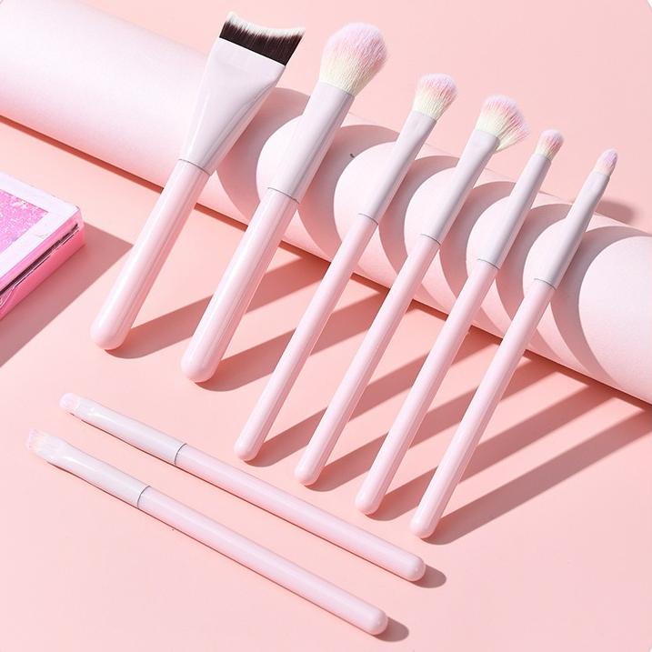 8Pcs/set Soft bristle makeup brushes Fishtail foundation brush Eyeshadow brush Eyeliner brush Nose shadow brush
