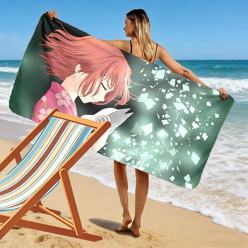 To the Forest of Firefly Lights Print Beach Towel, Large Soft Quick Dry Towel for Beach Camping Swimming